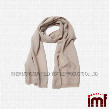 Luxurious Pure Cashmere Knitting Scarf in Solid Color Camel